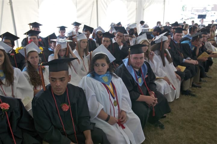 Dover High School celebrated the Class of 2016 Saturday morning with a commencement ceremony under a large tent on the school&#x27;s athletic field.