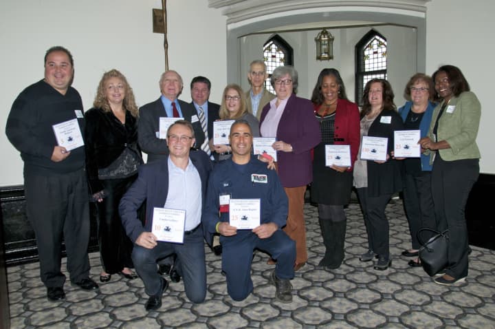 Some of the Sleepy Hollow Chamber of Commerce Milestone Award recipients.