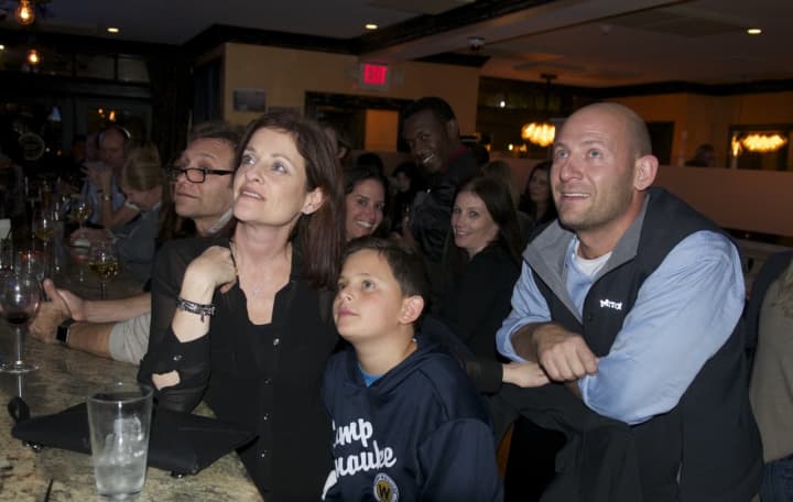 Residents gathered Tuesday night at the Chappaqua Tavern to watch election results.