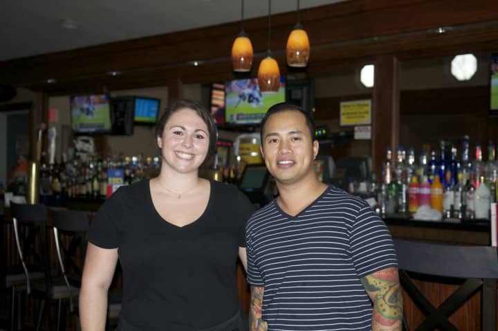 Handshakes&#x27; Brooke Formica with Faul Su, whose family owns and runs Handshakes Bar &amp; Grill.