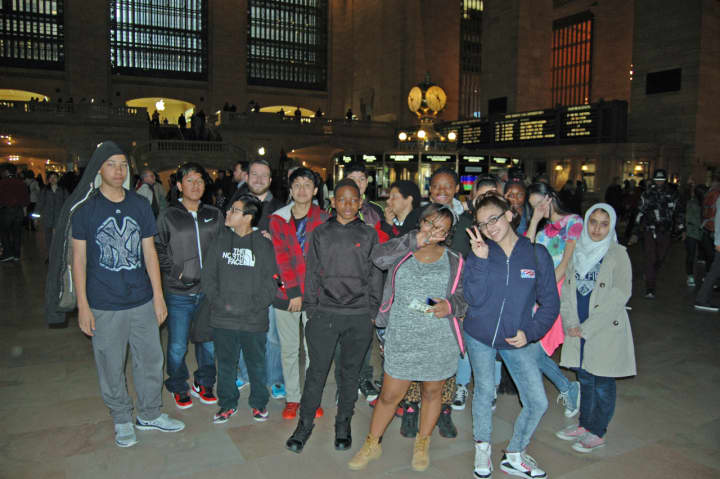 Peekskill Middle School students stop at Grand Central Terminal in New York City before heading to the United Nations.