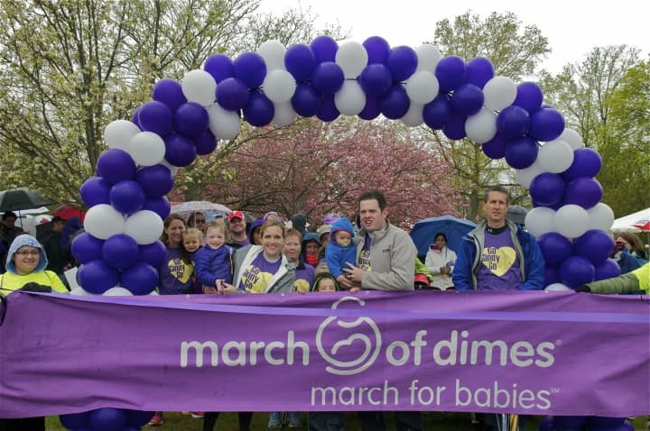 Hundreds come out in the rain Sunday morning to support the March of Dimes March For Babies at Jennings Beach in Fairfield.
