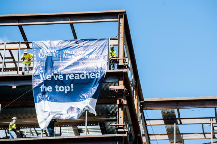 Westchester Medical Center celebrated a topping off of its new pavillion.
