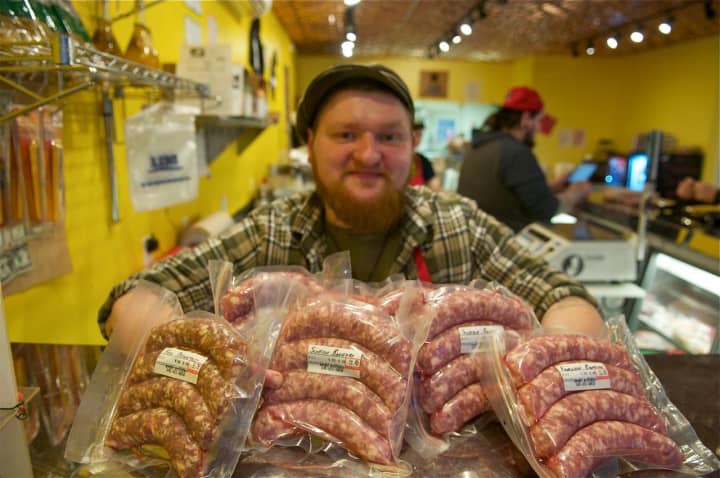 Barb&#x27;s Butchery Manager &#x27;Pork Chop&#x27; Robbins, shows off some of the shop&#x27;s homemade sausages, as the shop preps for &#x27;Sausage Fest 3.&#x27;