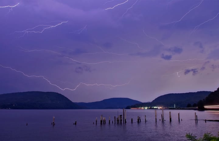 Scattered and frequent lightning bursts put on a show in the skies over Westchester and Putnam last week.