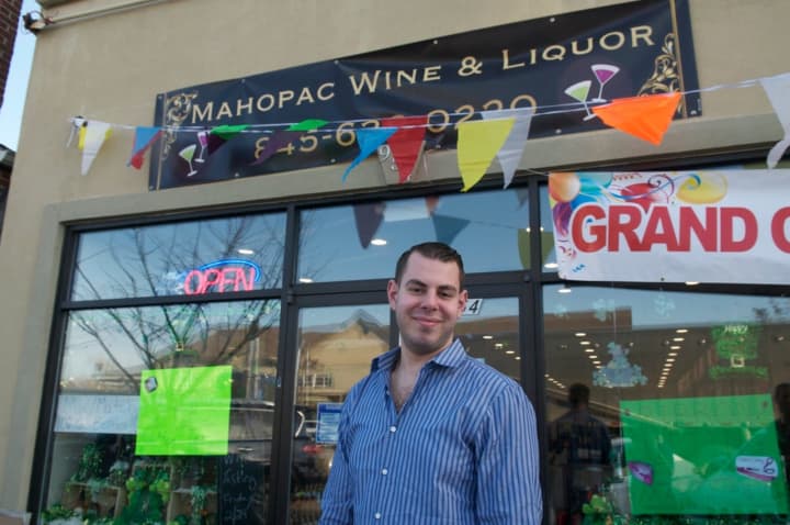 Owner Theodore Lampropoulos in front of the new Mahopac Wine &amp; Liquor store.