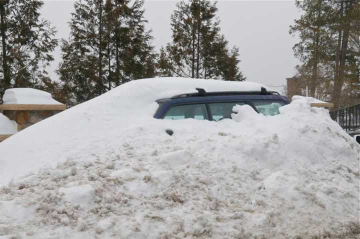 This car was buried in the snow in Mahopac.