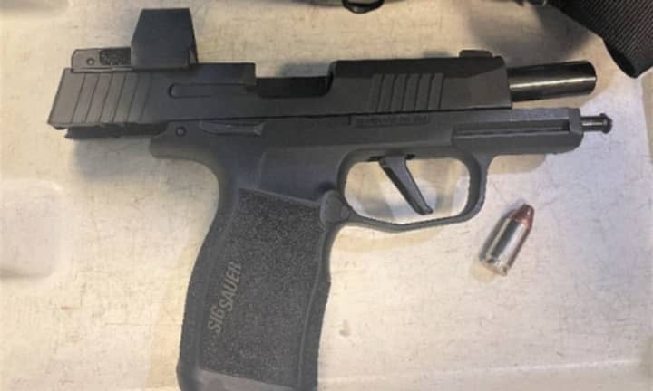 The 9mm gun that was taken from a passenger trying to board a plane at Logan Airport on Friday, June 24