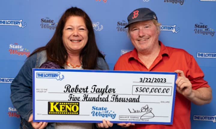 Robert Taylor claimed his prize with his wife, Terry.