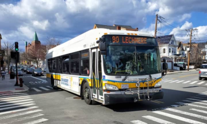 An MBTA bus driver was taken to the hospital because of the incident.