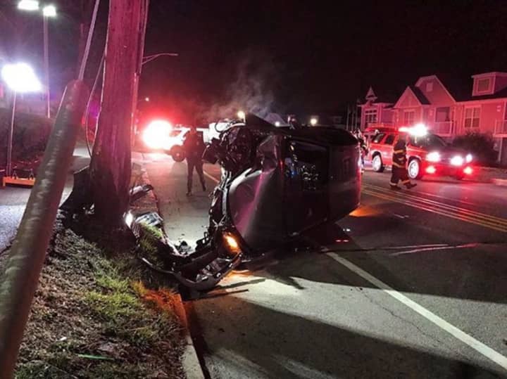 An SUV driver lost control of a vehicle, crashing into a utility pole.