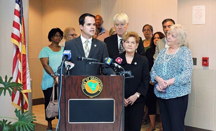 During a Friday, Aug. 12, news conference, state Sen. David Carlucci and others again called on the Department of State to hold a public hearing on combating aggressive solicitation.