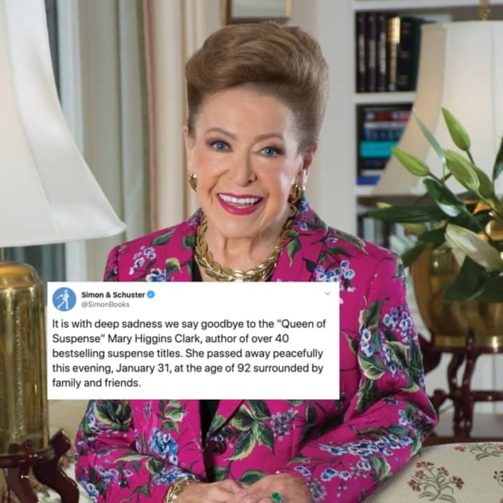 New Jersey novelist and &quot;The Queen of Suspense,&quot; Mary Higgins Clark, died Friday, Jan. 31. She was 92 years old.