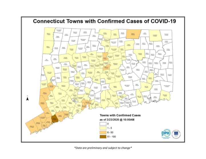 A look at where the most COVID-19 cases are in Connecticut.