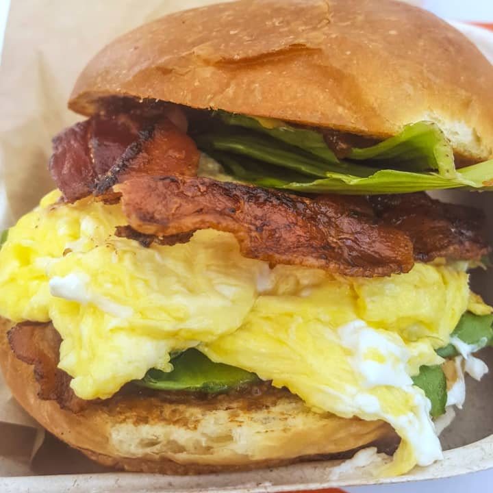 The Crack is Wack Breakfast Sandwich at Eggz Kitchen.