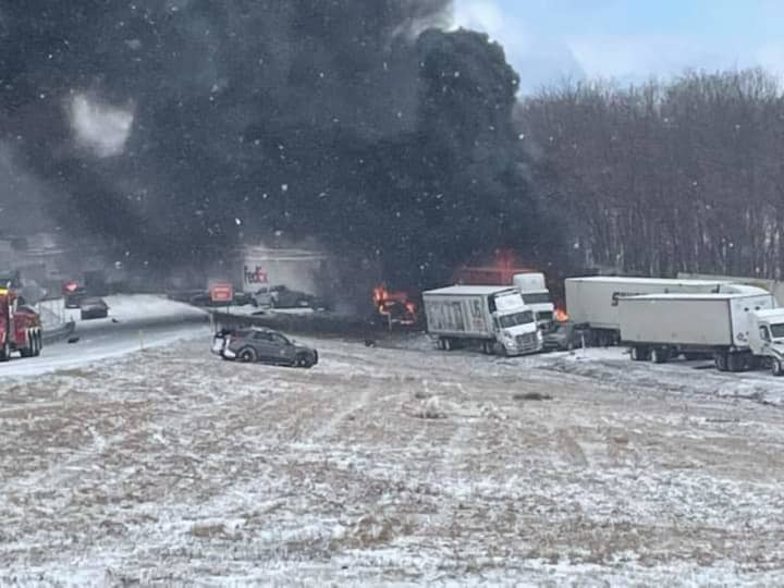 Scene of the crash on interstate 81.