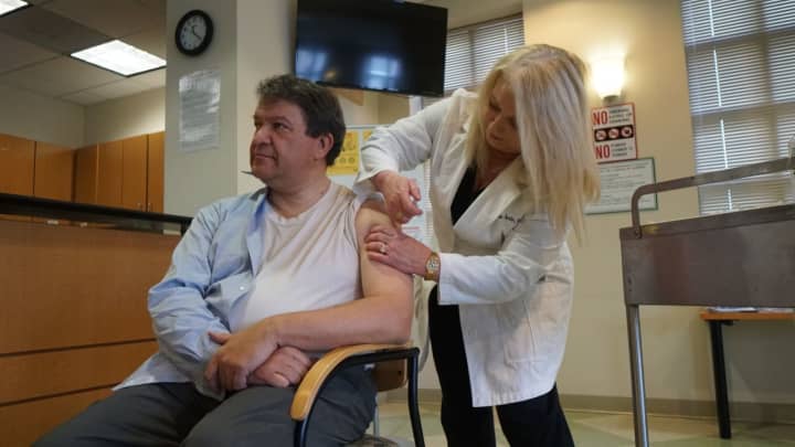 Westchester County Executive George Latimer received his flu shot on Jan. 30, saying it&#x27;s never too late to reduce your chances of being a victim in the current epidemic, which continues to ramp up with increased serious cases.