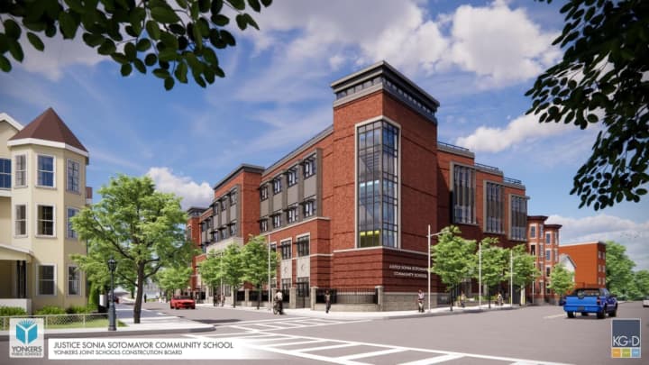 A rendering of the Justice Sonia Sotomayor Community School in Yonkers