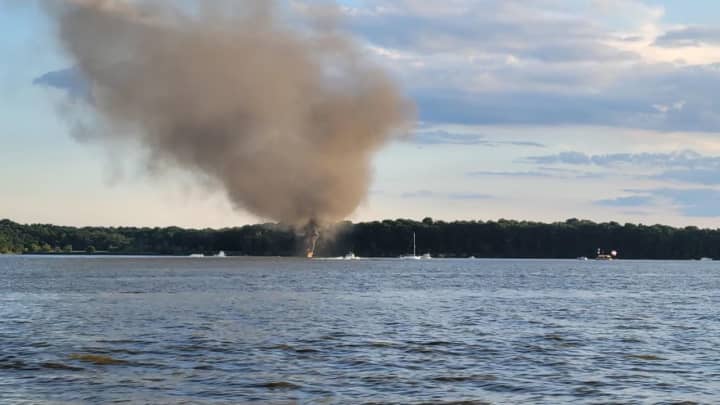 An explosion rocked a powerboat on the Bohemia River Saturday night