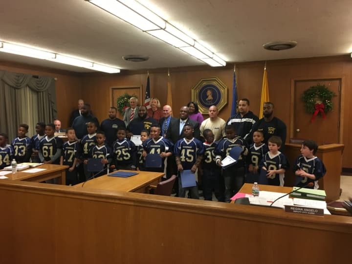 The Hackensack Pee Wee Football Team was honored at the city council meeting Tuesday.