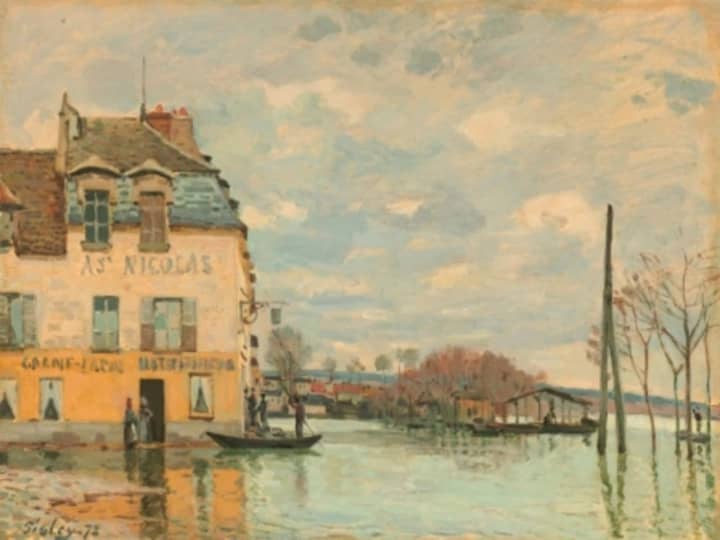 &quot;Flood at Port-Marly&quot; will be among the works in the new Alfred Sisley exhibition at the Bruce Museum which opens Jan. 21 in Greenwich.