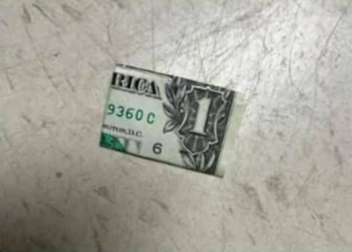 A folded dollar bill