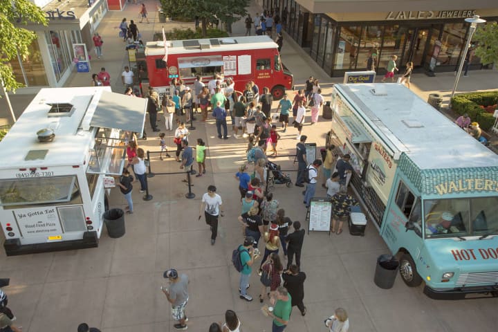 Rooftop view of the food trucks from a past Cross County Festival.Summer Fest kicks off at noon to 3 p.m. on Saturday and Sunday, May 19 and 20.