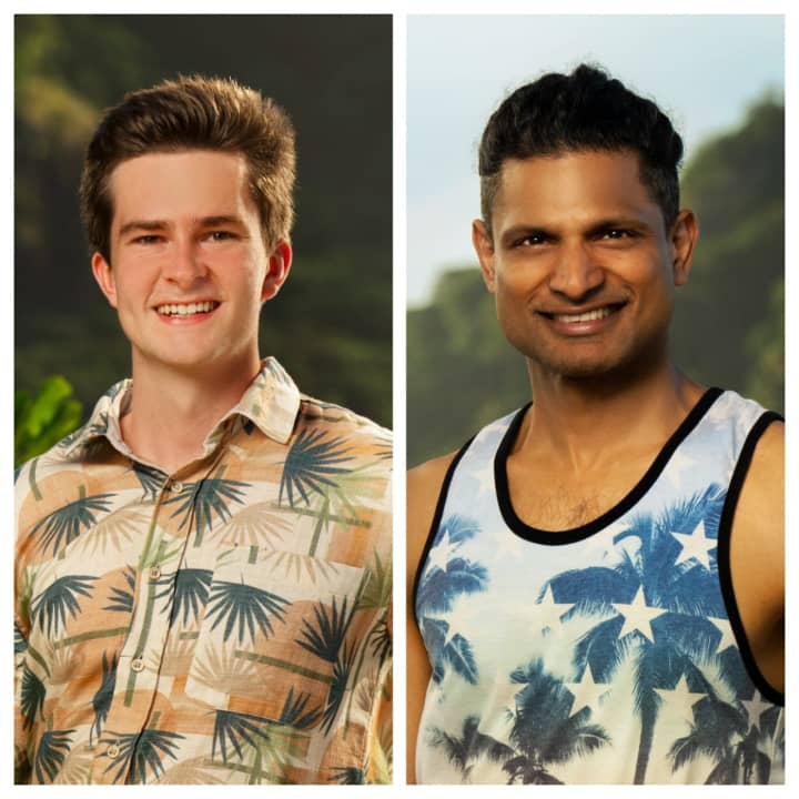 Charlie Davis, of Boston, (left) and&nbsp;Bhanu Gopal, of Acton, will compete in the new season of "Survivor" on CBS.&nbsp;