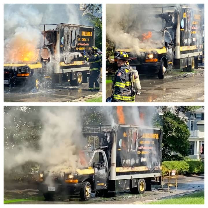A truck caught on fire Friday afternoon, Sept. 9, in Wellesley.