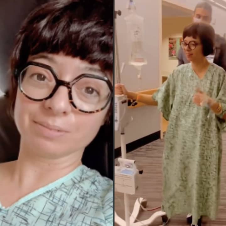 Kate Micucci announces she had lung cancer removed.