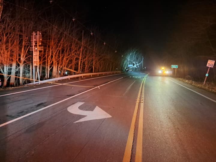 Route 202 closed in Ramapo due to a crash that brought down a utility pole.