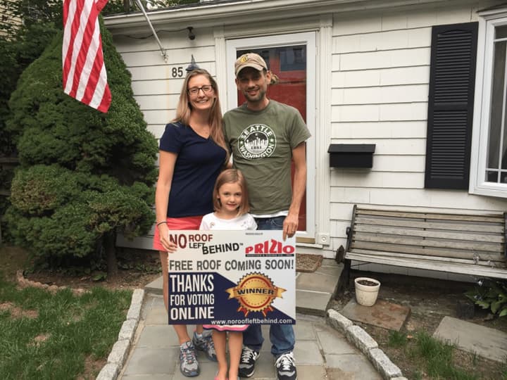 The Ference Family of Stamford won a free roof for their home.