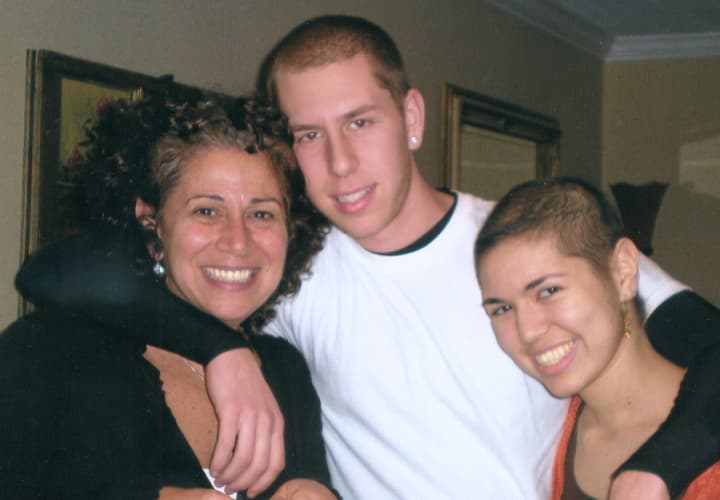 Paula Berkowitz with her son Justin and daugther Adina.