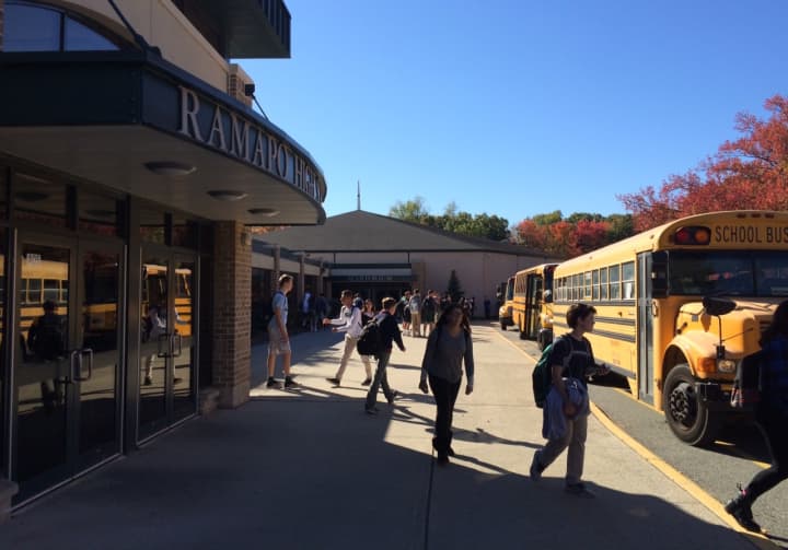 Students exit Ramapo High School in Franklin Lakes and prepare to head home Friday, Oct. 23.