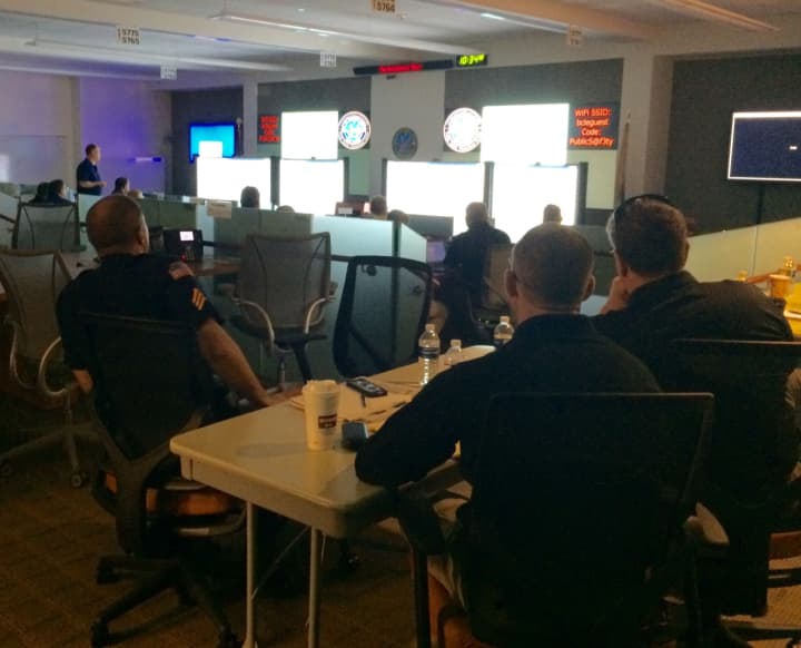 Bergen County law enforcement at new technology training at the Public Safety Operations Center in Mahwah. 