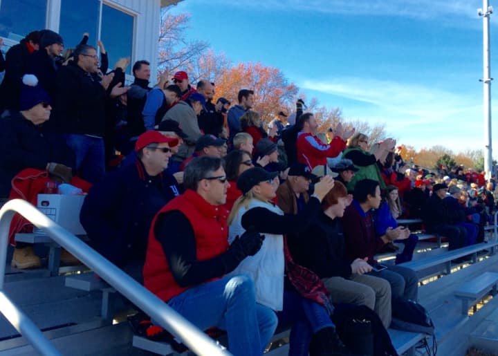 Glen Rock fans cheer on the Panthers football team against Hawthorne in the state playoffs Saturday, Nov. 21. 