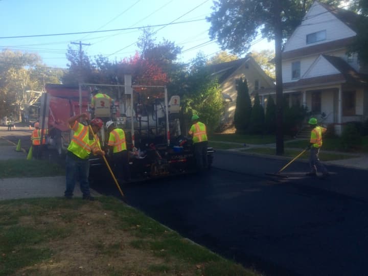 Milling and paving are being done along West Pierrepont Avenue in Rutherford.