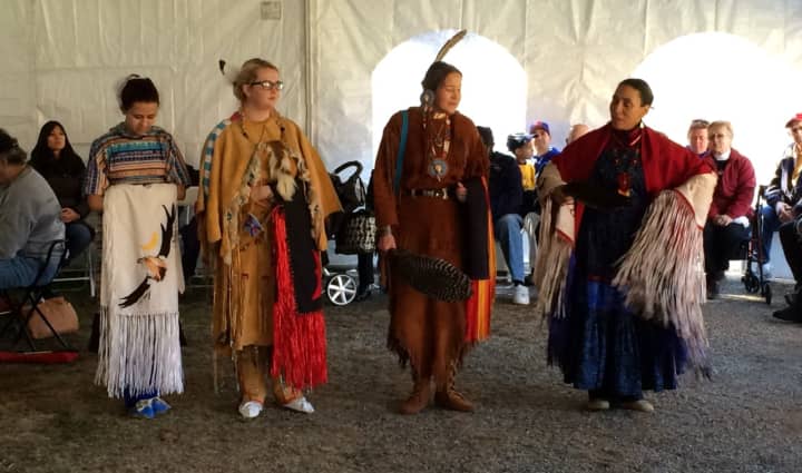 Guest speakers display traditional garb at the Native American Indian Heritage Festival in Paterson Saturday, Nov. 21. 