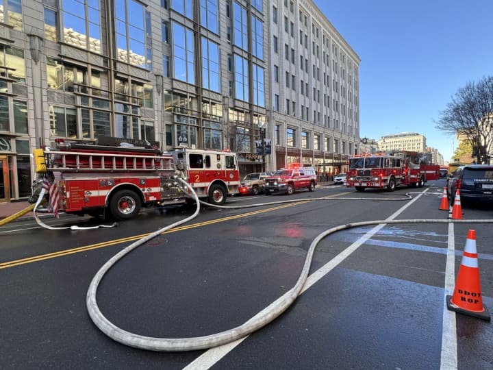 DC Fire and EMS personnel at Capital One Arena on Sunday.