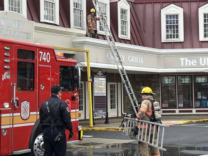 The fire was reported at Olney Grille in Montgomery County.