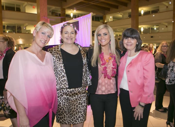 (L to R): Breast cancer survivor Stephanie Wander, Dr. Karen Karsif, medical director of The Center for Breast Health at Good Samaritan Hospital, News 12 reporter Rachel Spotts and Dr. Mary Leahy, CEO of Bon Secours Charity Health System.