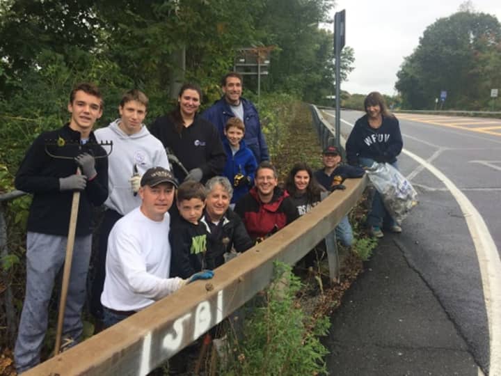 Volunteers from the Golden&#x27;s Bridge Hamlet Organization cleaned up an overgrown path along Route 138 earlier this year.