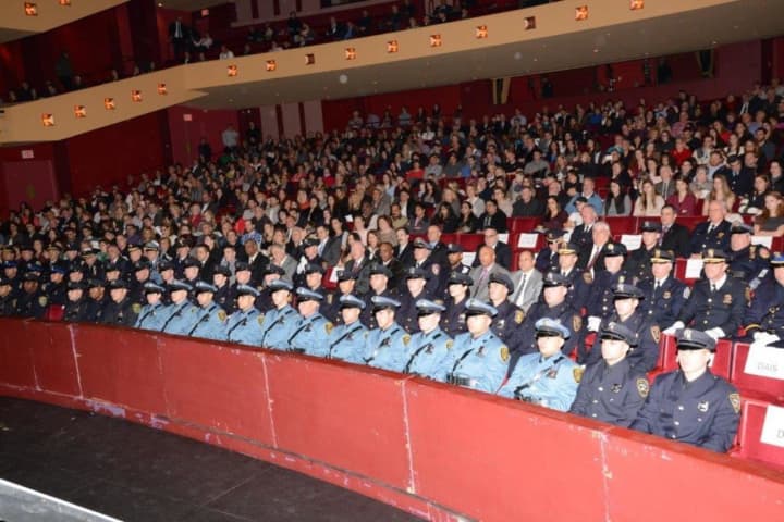 Sixty graduates of the Westchester County Police Academy during Friday&#x27;s ceremony at SUNY Purchase. &quot;The need for training never stops,&#x27;&#x27; Public Safety Commissioner George N. Longworth told the county&#x27;s new police welcome &quot;to the best job on Earth.&quot;