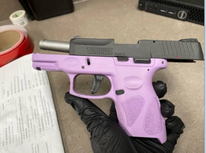 The gun that Stafford County sheriff&#x27;s deputies say Maryann Mullins pointed at another driver during a road rage incident earlier this week.