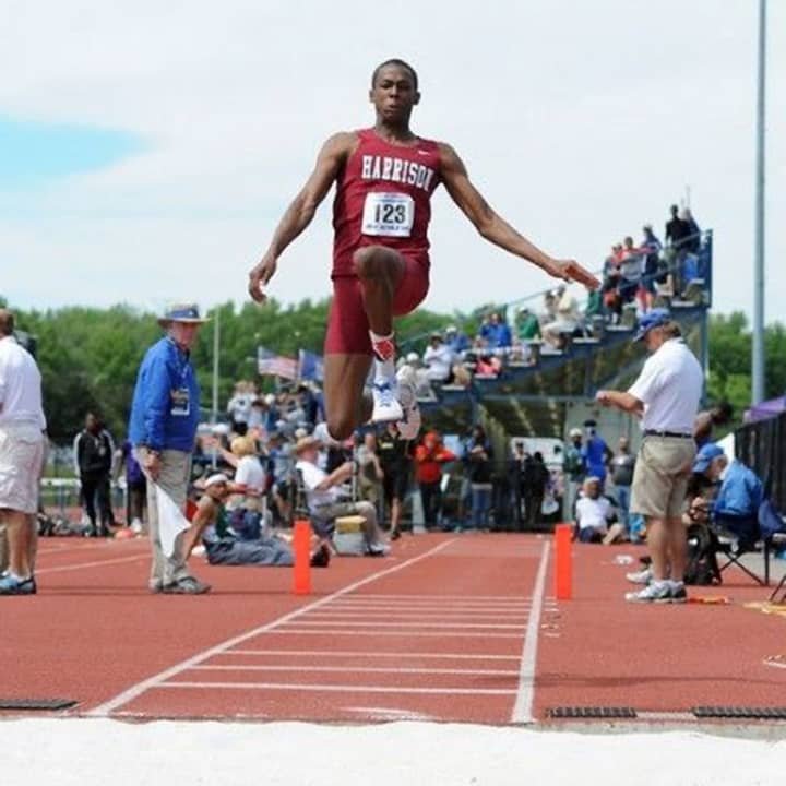 Robert Blue is flying high, literally, as one of the nation&#x27;s top triple jumpers. The Harrison High School track and field star is currently the top-ranked junior in the triple jump nationwide.