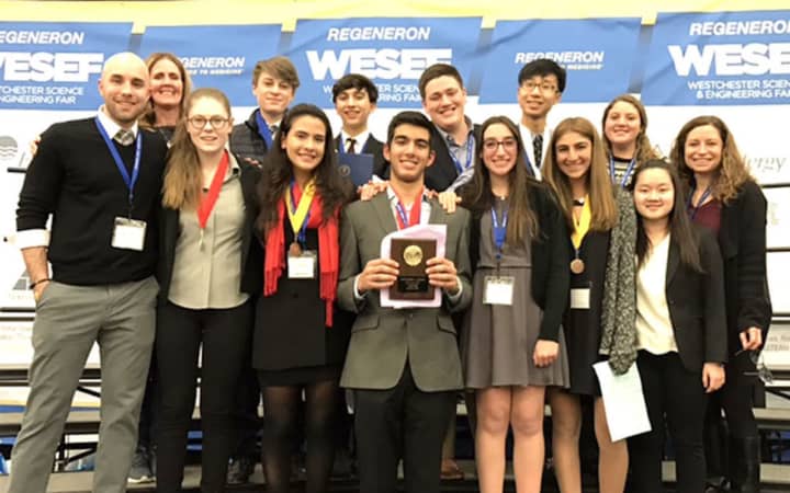 Twelve Harrison High School Science Research students received awards for their presentation at a Westchester County competition.