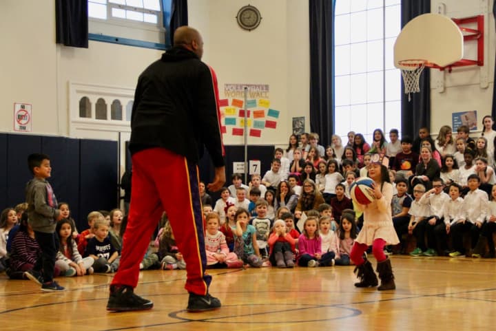 &quot;Big Mike&quot; of the Harlem Wizards, pictured during a visit to the Hudson Valley last year.
