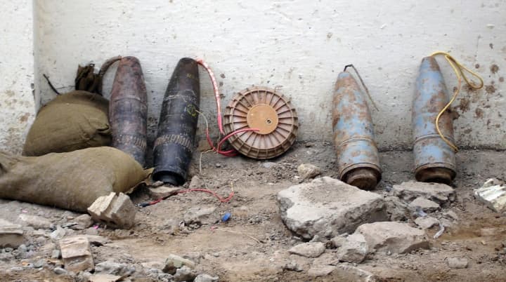 Iraqi Police discovered this improvised explosive device on Nov. 7 (2005) in eastern Baghdad and disarmed it before it could be detonated in a terrorist attack
