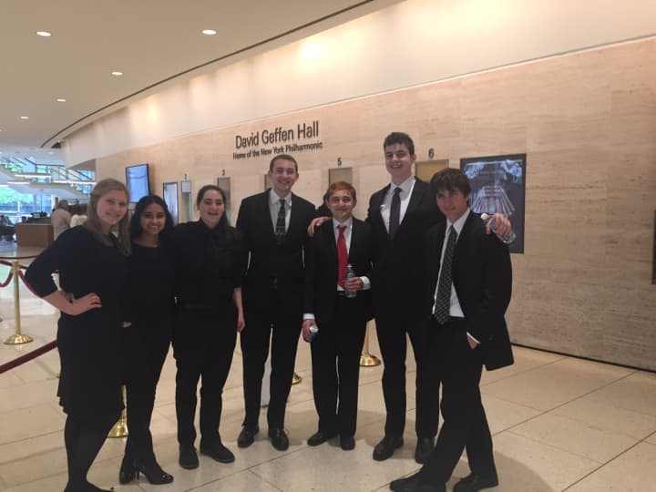 A group of Irvington Union Free School District students performed in the Greater Westchester Youth Orchestras Association Spring Gala concert, held at the David Geffen Hall on May 1.