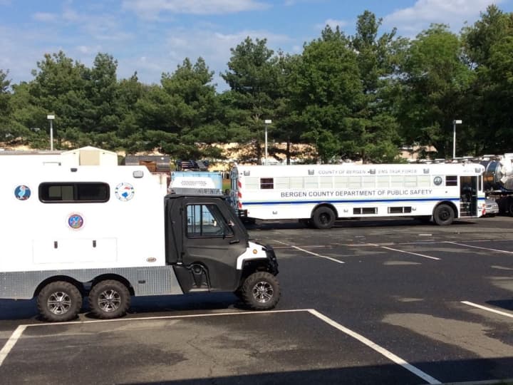 Bergen County&#x27;s all-terrain ambulance and mass casualty bus.